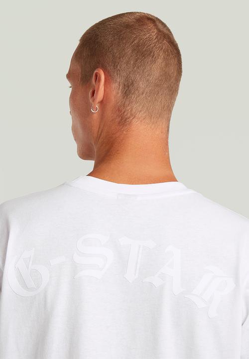G-STAR - Flock back gr loose r t - white