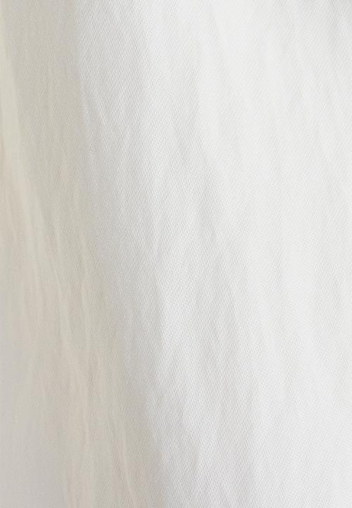 H&M - Square-neck twill dress - cream