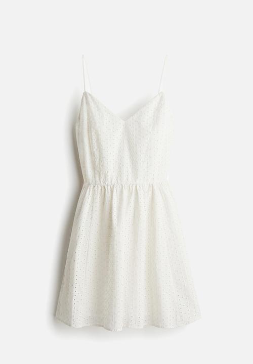 H&M - Broderie anglaise strappy dress - white