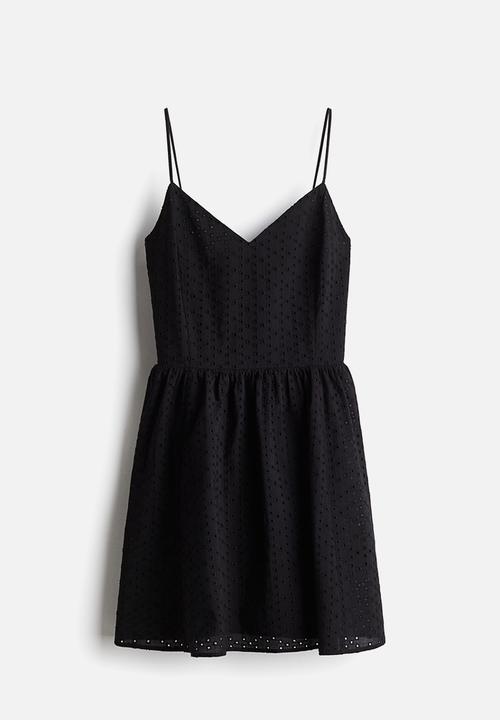 H&M - Broderie anglaise strappy dress - black