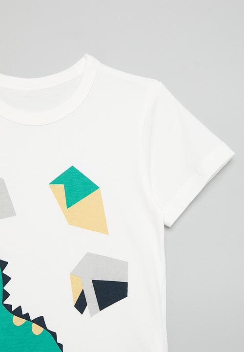 Pop Candy - Dino print crew neck tee - white