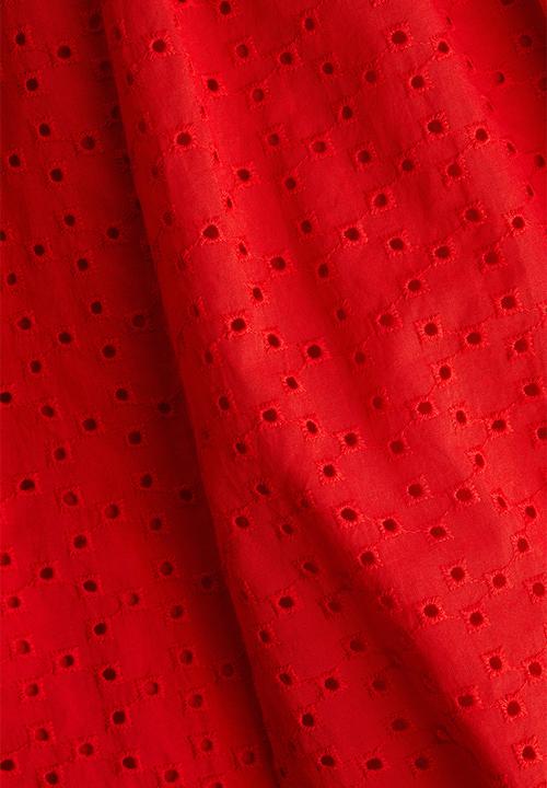 H&M - Broderie anglaise strappy dress - red