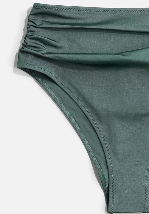 H&M - High waist cheeky bikini bottoms - dusty green