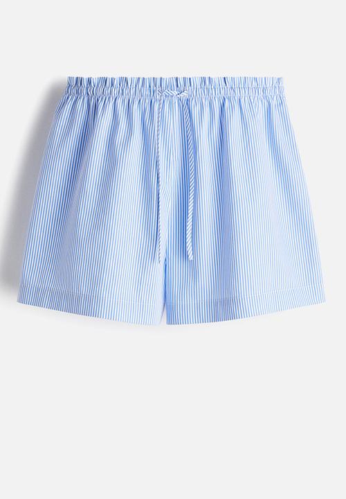 H&M - Poplin shorts - light blue & white striped