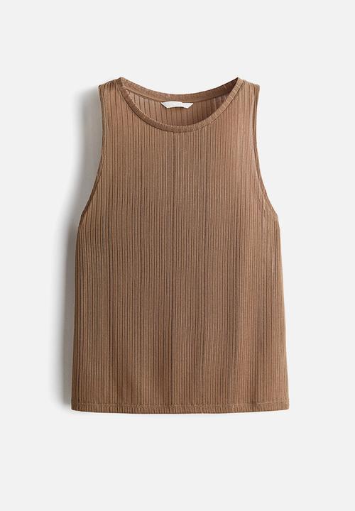 H&M - Rib-knit vest top - dark beige