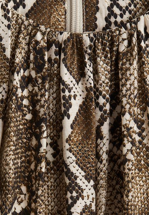 H&M - Shift dress - beige/snakeskin pattern