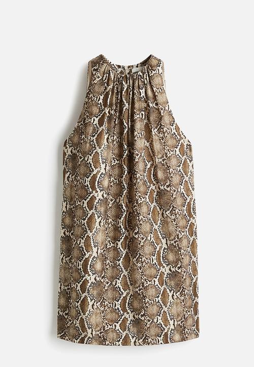 H&M - Shift dress - beige/snakeskin pattern