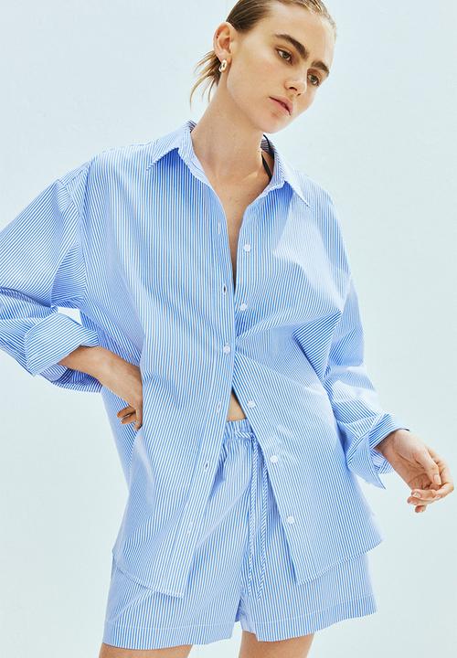 H&M - Poplin shirt - blue striped