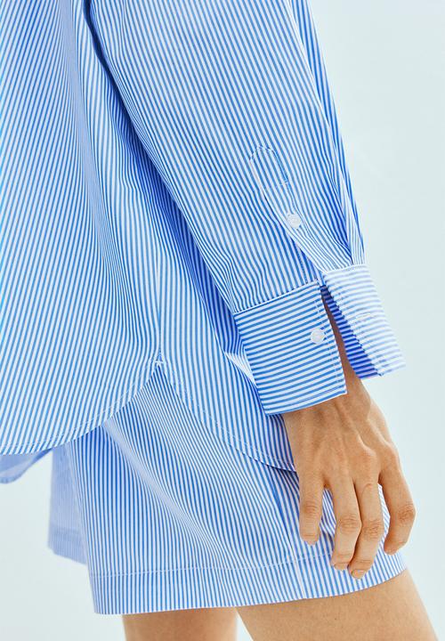 H&M - Poplin shirt - blue striped