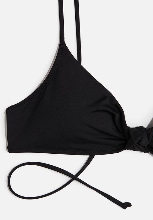 H&M - Knot-detail padded bikini top - black