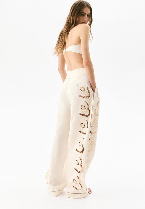 H&M - Broderie anglaise trousers - cream