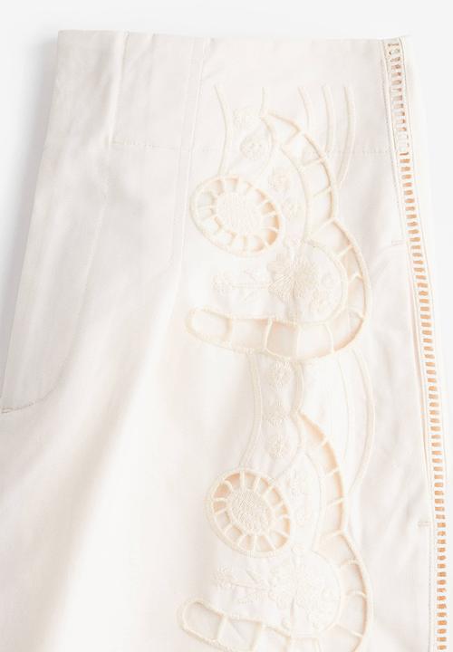 H&M - Broderie anglaise trousers - cream