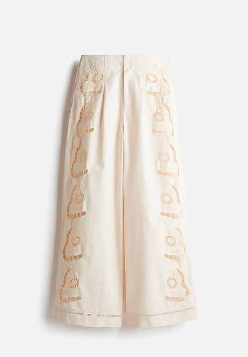 H&M - Broderie anglaise trousers - cream