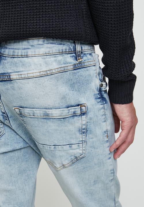 Brave Soul - Skinny Fit Denim Jean Acid Wash - Reg Length