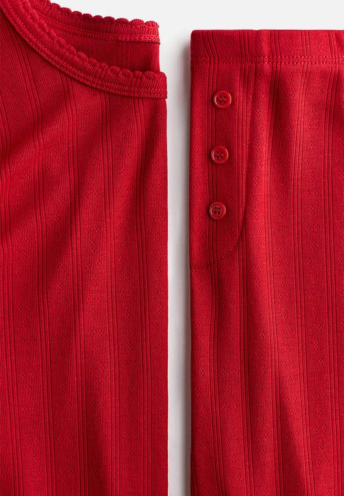 H&M - Pointelle jersey pyjamas - red