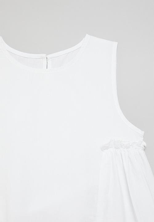 Pop Candy - Gathered side panel top - white