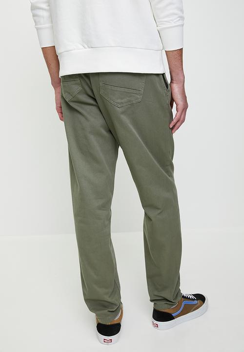 Brave Soul - Denim Loose Fit Jean- Khaki Long Length