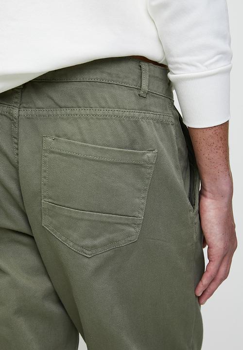 Brave Soul - Denim Loose Fit Jean- Khaki Long Length