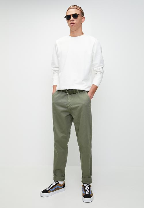 Brave Soul - Denim Loose Fit Jean- Khaki Long Length