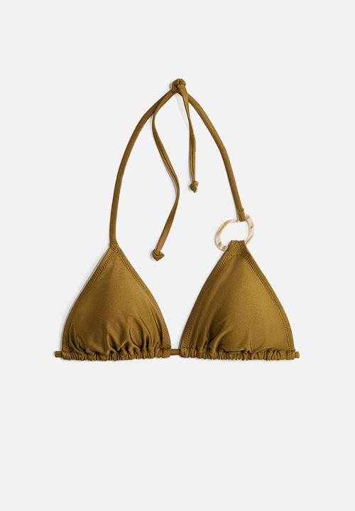 H&M - Padded triangle bikini top - khaki green