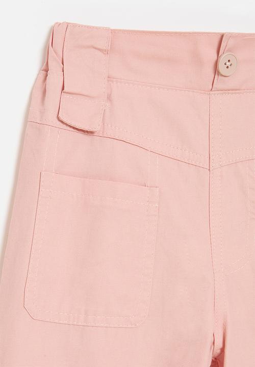 Pop Candy - Yoked wide leg pants with stylised belt loops - pink