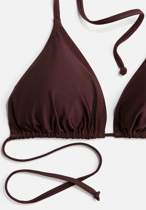 H&M - Padded triangle bikini top - dark brown