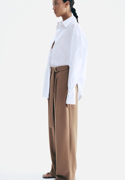 H&M - Belted trousers - brown