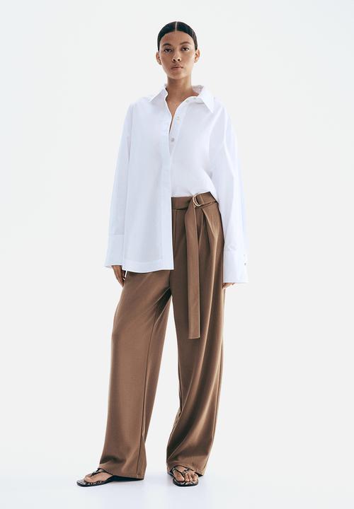 H&M - Belted trousers - brown