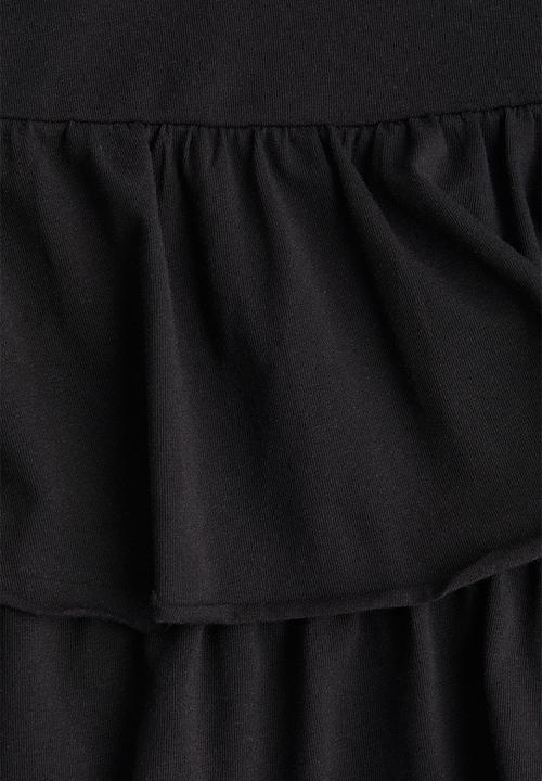 H&M - Tiered jersey mini skirt - black