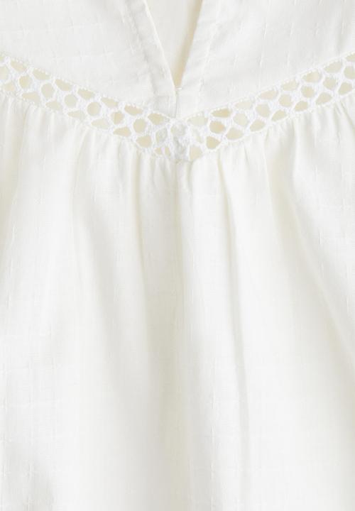 H&M - Dobby-weave blouse - white