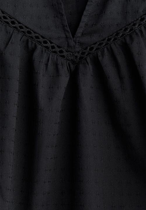H&M - Dobby-weave blouse - black