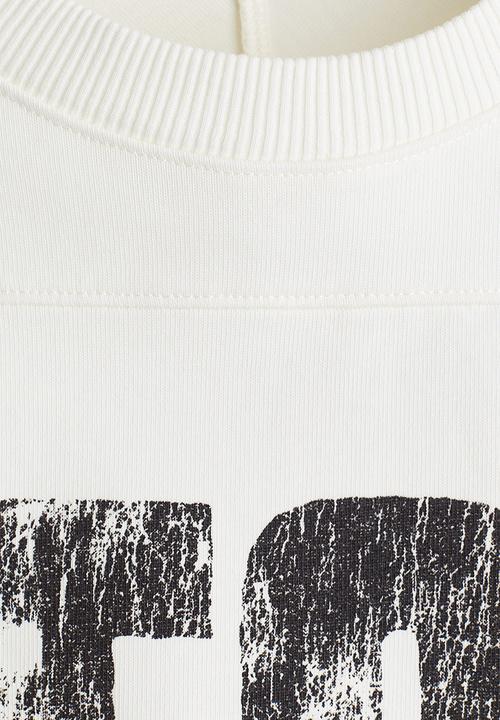 H&M - Oversized fit cropped T-shirt - white