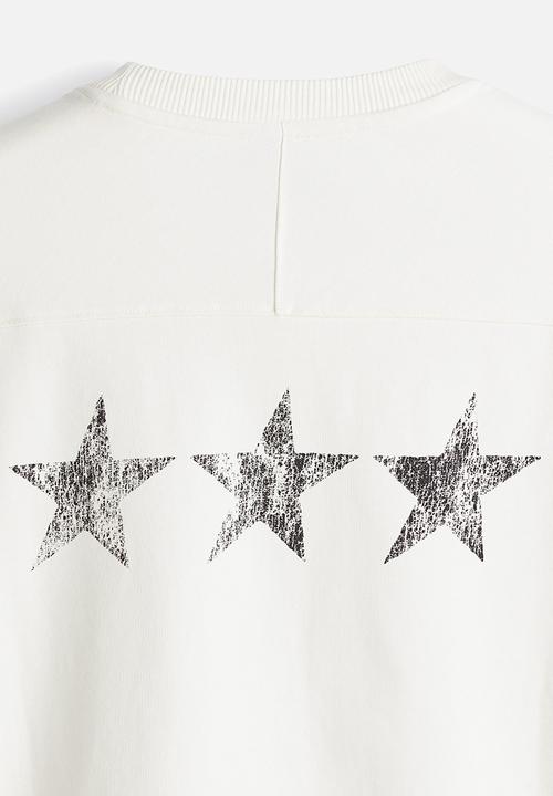 H&M - Oversized fit cropped T-shirt - white