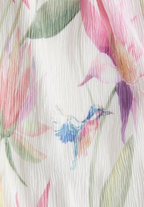 H&M - Plissé strappy dress - cream & floral