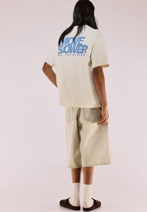 H&M - Loose fit printed T-shirt - yellow/enjoy the present