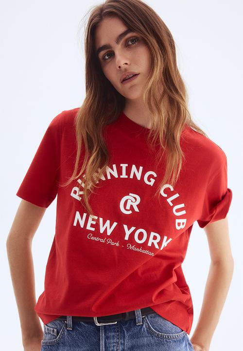 H&M - Printed t-shirt - red running club