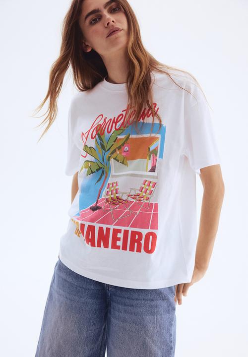 H&M - Oversized t-shirt - white sorveteria