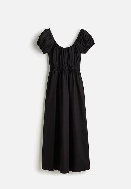 H&M - Off-the-shoulder poplin dress - black