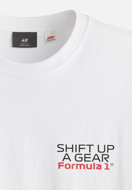H&M - Loose fit T-shirt - white/formula 1