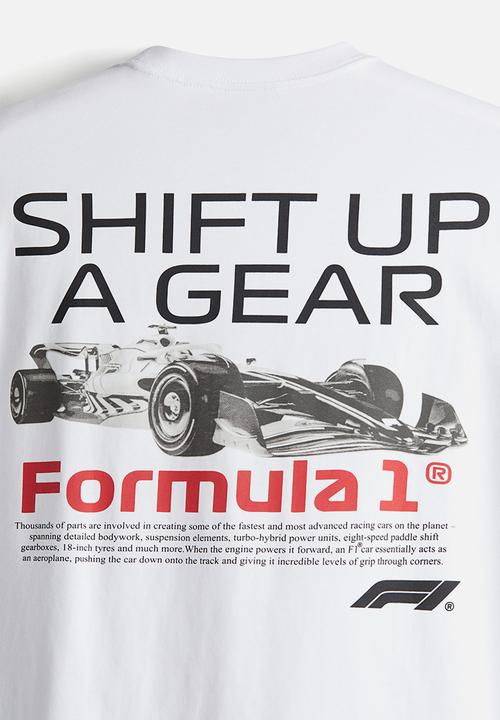 H&M - Loose fit T-shirt - white/formula 1