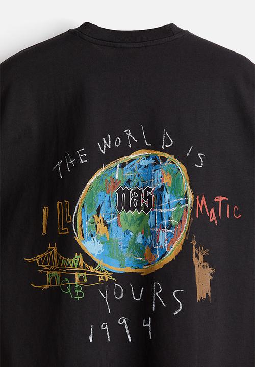 H&M - Oversized fit T-shirt - black/nas