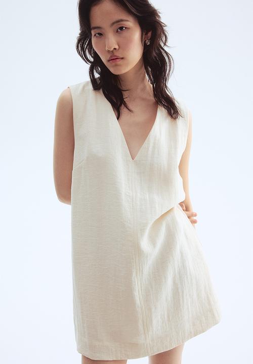 H&M - V-neck shift dress - light beige