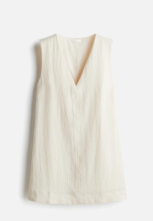 H&M - V-neck shift dress - light beige
