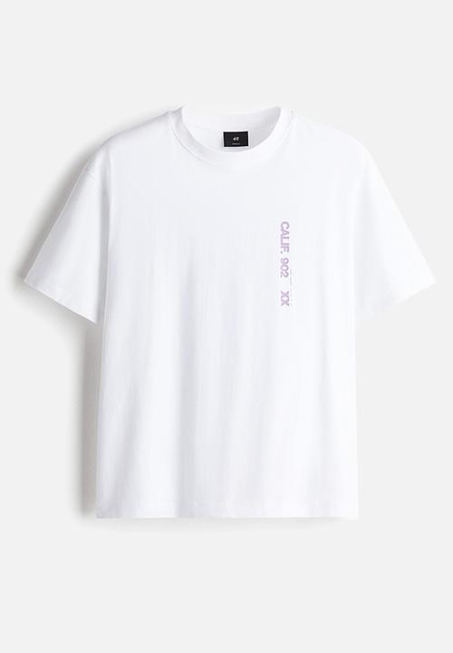 H&M - Loose fit printed T-shirt - white/calif