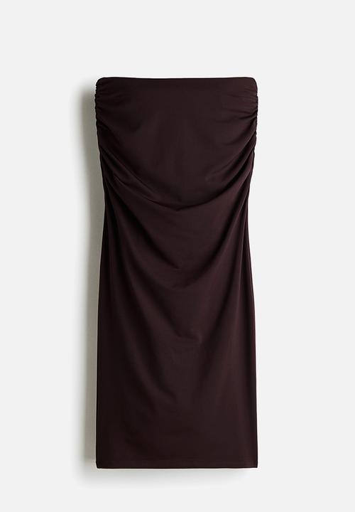 H&M - Draped skirt - dark burgundy