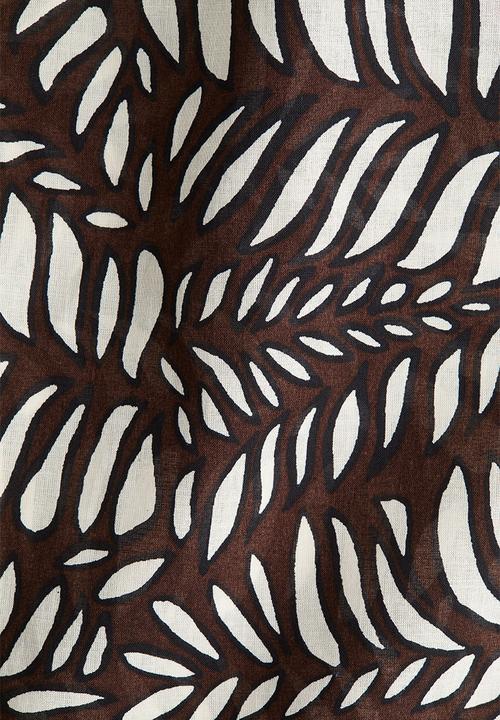 H&M - Cotton drawstring trousers - dark brown patterned