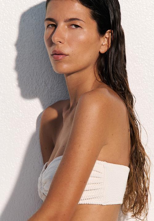 H&M - Padded bandeau bikini top - white