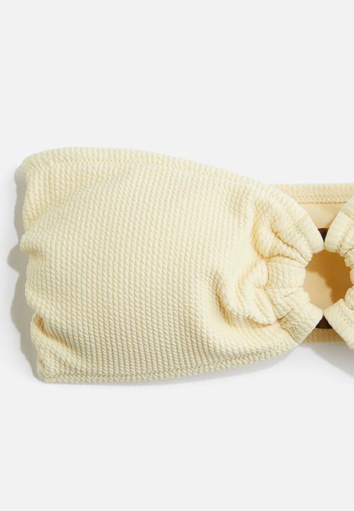 H&M - Padded bandeau bikini top - light yellow