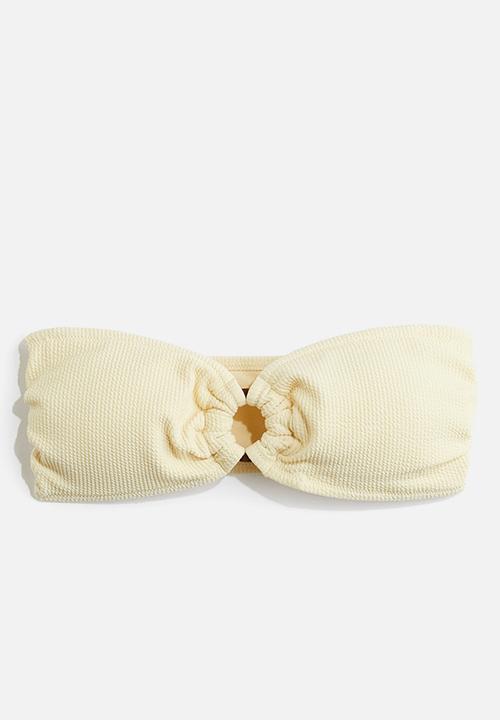 H&M - Padded bandeau bikini top - light yellow