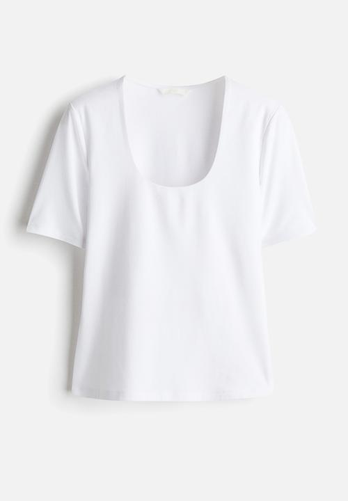 H&M - Square-neck top - white